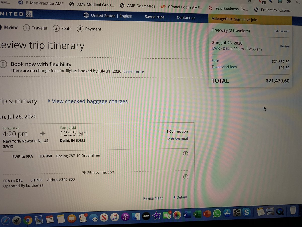yugtreta's tweet photo. @united Why are you charging friggin $ 21,479 for 2 business class seats? Even the 5 star airlines like emirates etc don't charge this high for business class seats! Just because there is a demand, United is making customers bankrupt or what? #UnitedAirlines #CustomerService https://t.co/rKxggaAqxO