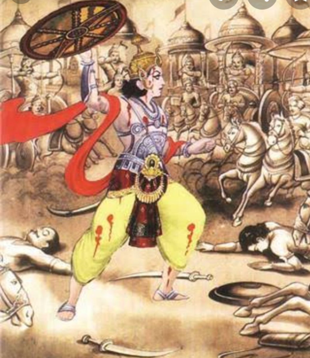 These Maharathi broke his Bow. They broke his Sword and Chakra. He then destroyed Chariot of Ashwasthama with his Gada. Then Son of Dushashan k!lled him with his Gada. Abhimanyu was definitely most Powerful Warrior of his generation.