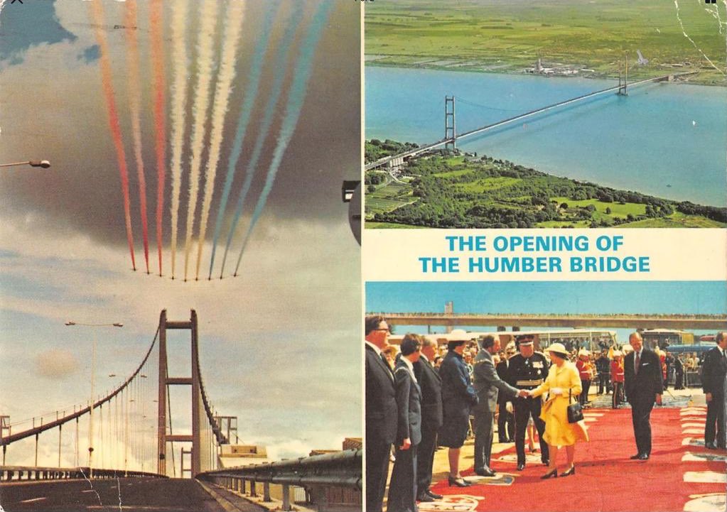 THREAD  #OTD 1981 Queen Elizabeth officially opened the  #HumberBridge. The first traffic crossed the bridge on June 24, 1981. Watch  @MrRobBell’s brilliant programme about this marvel of construction on  @channel5_tv tomorrow at 10.30 or on catch-up  #Hull  https://www.my5.tv/britain-s-greatest-bridges/season-1/the-humber-bridge