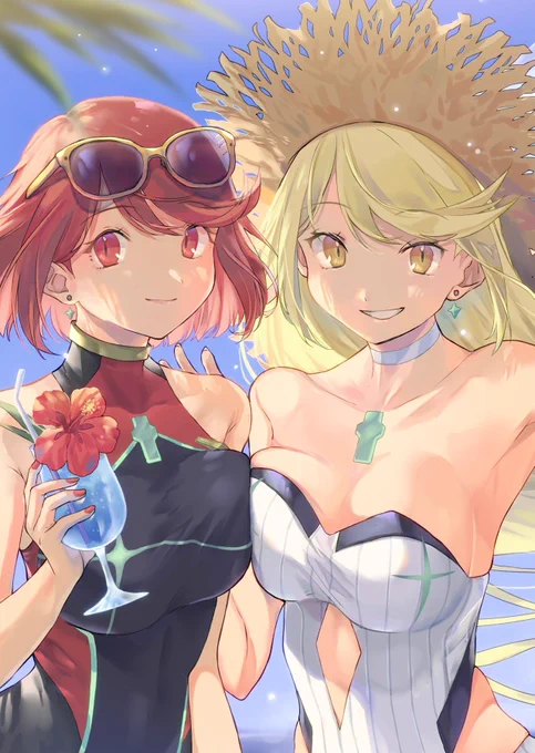 夏に向けてブースト!!ということで前に描いたお気に入りの二人でも 