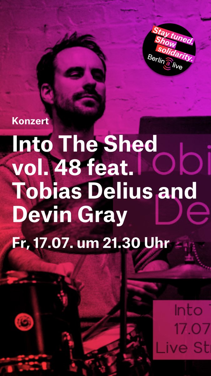 berlinalive's tweet photo. The #IntoTheShed concert series showcases #Berlin’s vibrant jazz and improvised music scene. It was initiated as a #community project due to the #Corona lockdown. Today: #TobiasDelius on Tenor Sax and #DevinGray on Drums. #berlinalive #jazz https://t.co/XWUw4WAKHF https://t.co/C9HmTenaVm