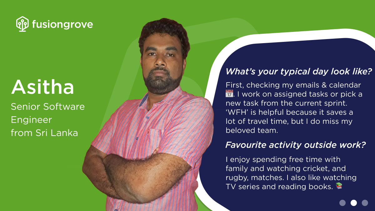 FusionGrove's tweet photo. #MeetTheTeam! Introducing you to some more of our incredible team helping power FusionGrove's #SalesIntelligence platform and bring value to #Sales Teams around the globe! 🌏 Click through and get to know Dilini and Asitha, from Sri Lanka! ⭐ #SoftwareEngineer #QA #B2BSales #WFH https://t.co/OJOnt6gy4G