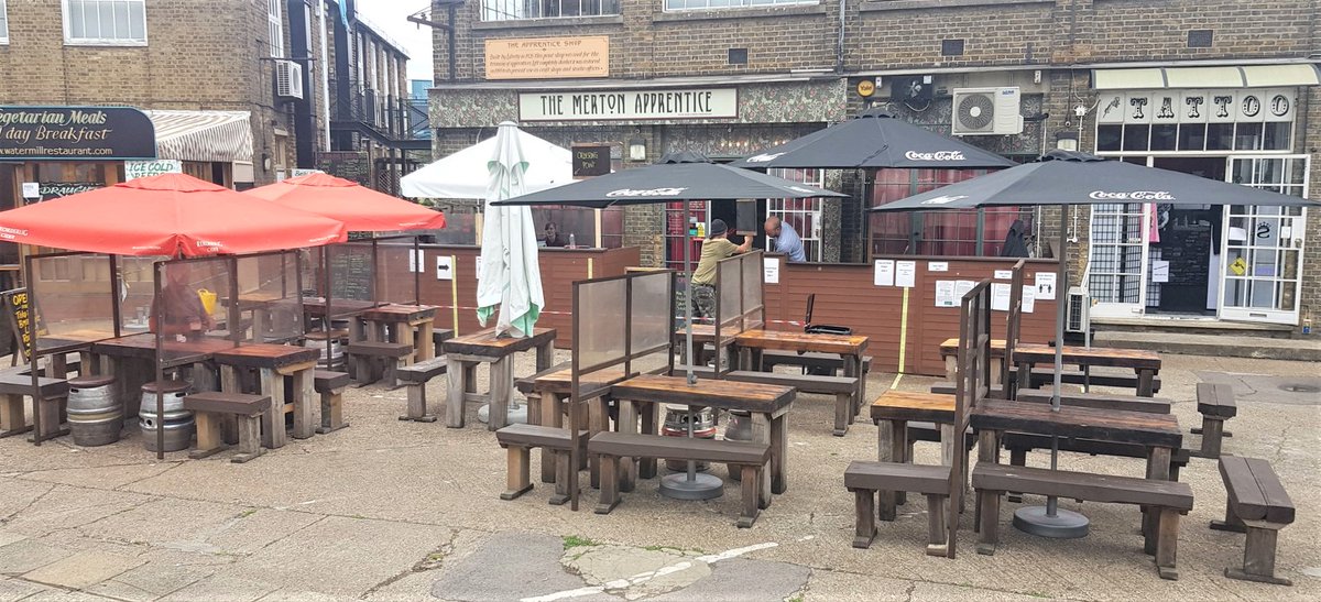 mertonabbeymill's tweet photo. The @mertonapp is back open today with outdoor #SocialDistancing seating areas, perfect for a pint in the sun 🍺☀️ 
No booking required | https://t.co/TdJ2q9AIz9 

#collierswood #tooting #wimbledon #merton #supportlocal https://t.co/8qwqgXZTMq