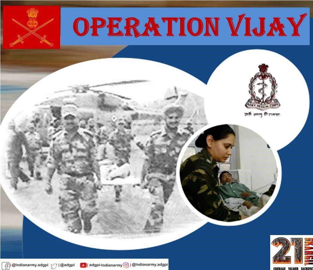 #ArmyMedicalCorps provided medical cover to troops under high intensity of operations and in inhospitable terrain with utmost professionalism and unflinching devotion saving many lives.

#21YearsOfKargil