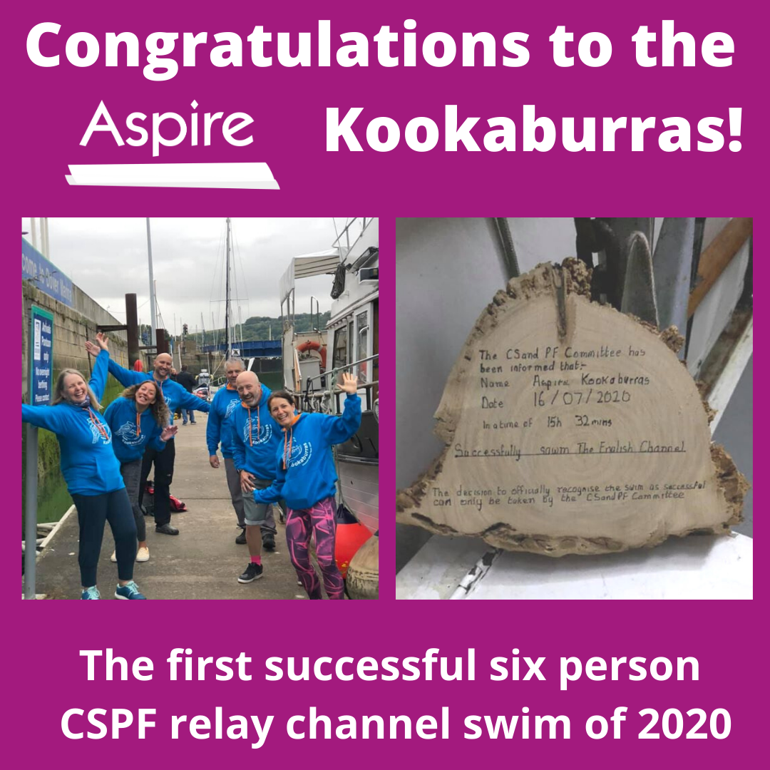 AspireCharity's tweet photo. Our 2020 #openwater swimming season is now well and truly underway! Congratulations to the Aspire Kookaburras who yesterday became the first successful #relaychannelswim team to swim to France in 2020 with @csandpf, in 15 hours 32 minutes
Find out more: https://t.co/GLRoM4uqZg https://t.co/z9EmZHS8Li
