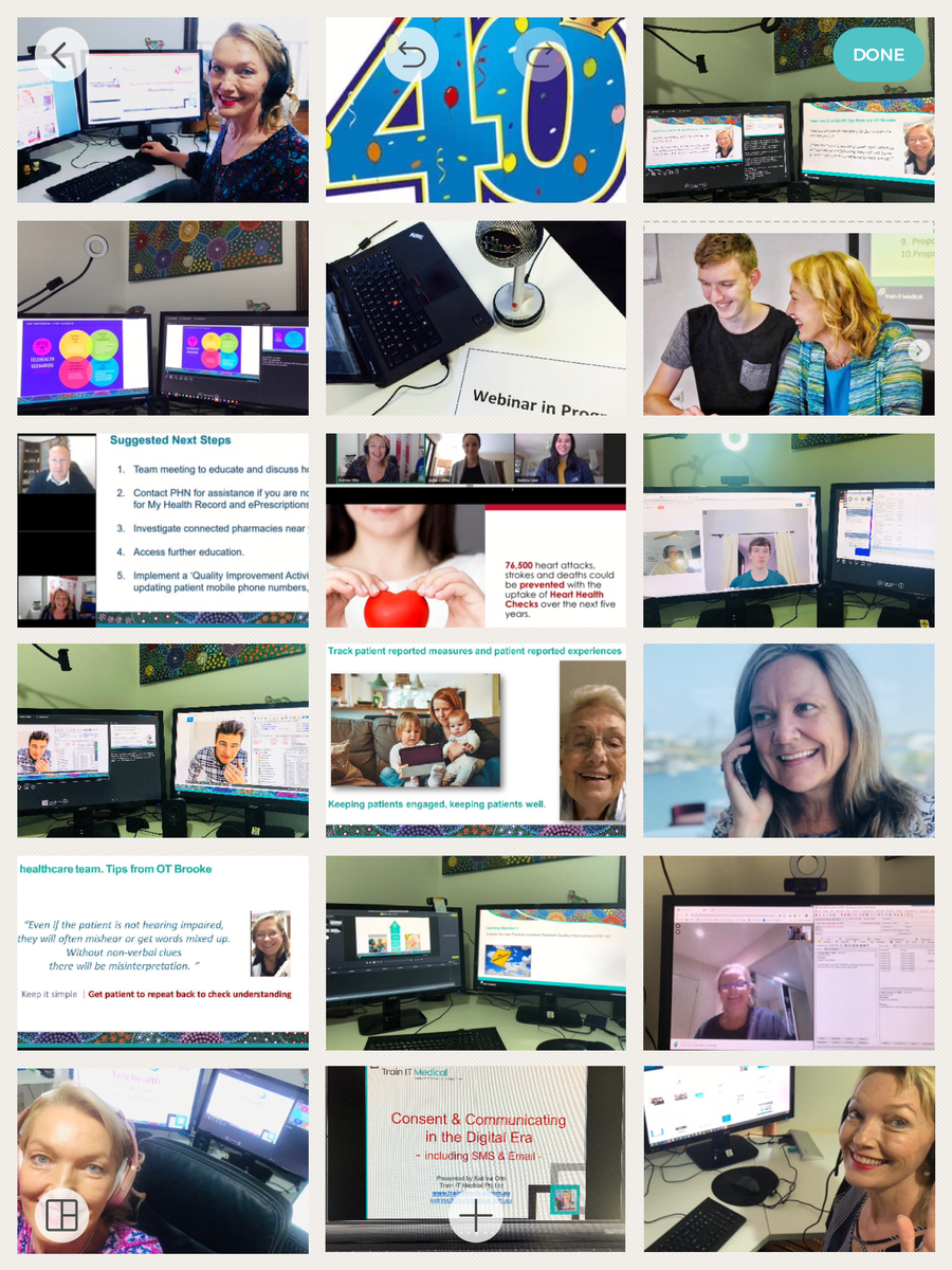 trainitmedical's tweet photo. Happy 40th webinar to my team. You are beyond awesome. Thank you to the 2427 people who have joined our webinars so far #InThisTogether #trainingisimportant #telehealth #MBS #DigitalHealth #MyHealthRecord #ePrescriptions #QualityImprovements #QuadrupleAim  #Practiceofthefuture https://t.co/sCR7LxnE6a