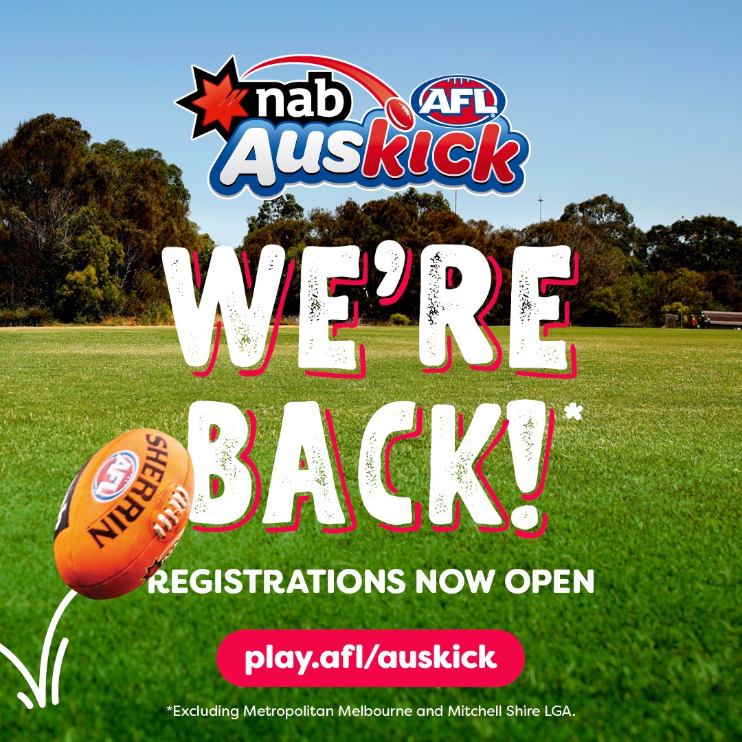 @AFLAuskick is back for 2020! Who is excited?

*excludes Metropolitan Melbourne & Mitchell Shire LGA in VIC
#ThisIsAuskick
