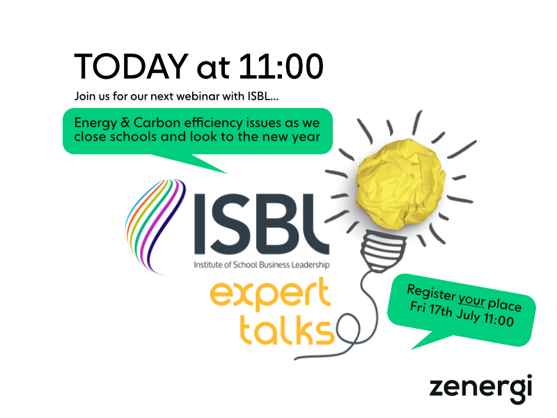 Zenergi's tweet photo. Zenergi are super excited to present the next @ISBLTraining
Expert Talks TODAY at 11am. We'll be looking at energy efficiencies, a hibernation checklist for your school & more.
Book your place now: https://t.co/War0QHhq1o
#sbltwitter #approvedpartner #energyexperts https://t.co/TroMQiXxV1