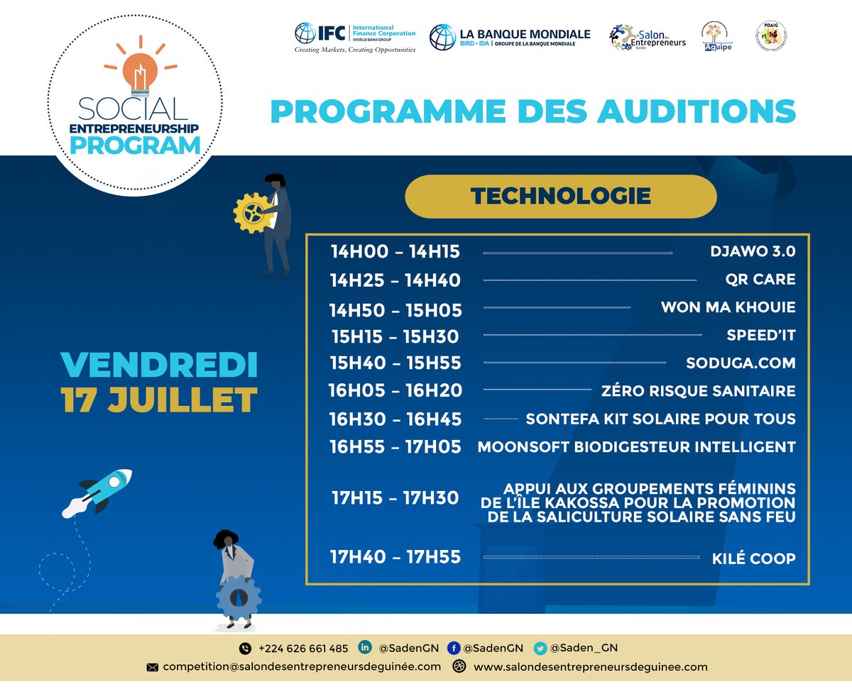 SADEN_GN's tweet photo. On termine cette semaine avec les auditions de la catégorie Technologie ! 🗣
Bonne chance à tous !! 👏🏿
#SocialEntrepreneurShipProgram #SEP #SADEN https://t.co/wjeLSovKoL