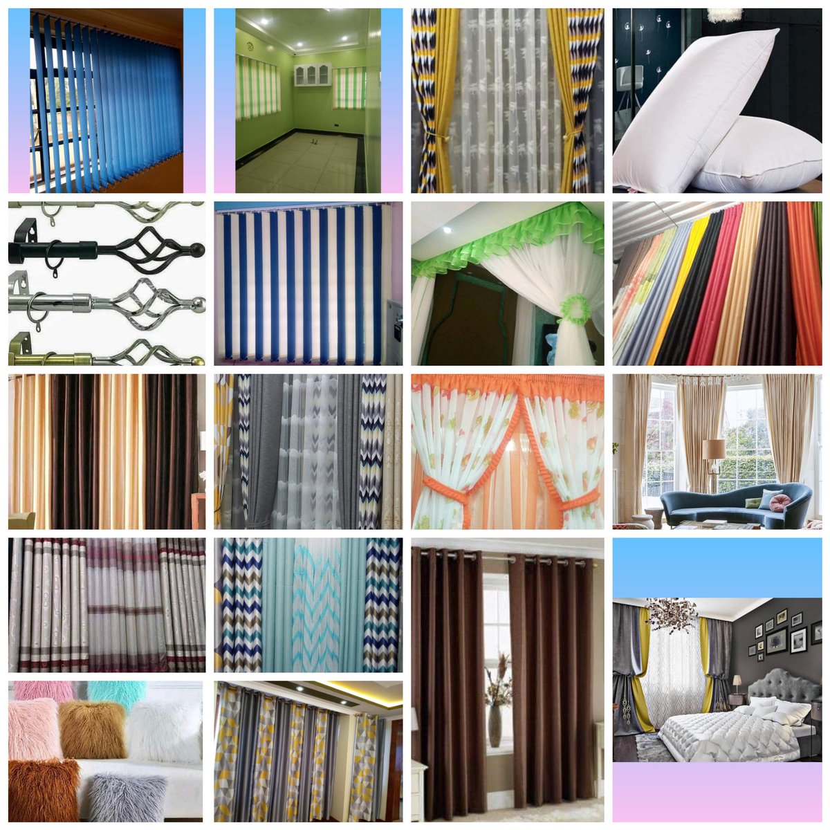 StepUpOnlineMa1's tweet photo. +254711634385. 
Do you need a makeover in your house, office space, etc, we got you. 
We sell, Blinds, curtains, curtain rods, pure fibre pillows and pillow covers, kitchen curtains, mosquito nets, seat covers and so much more. For more information. Inbox to place your orders. https://t.co/c8gwFuGmRr