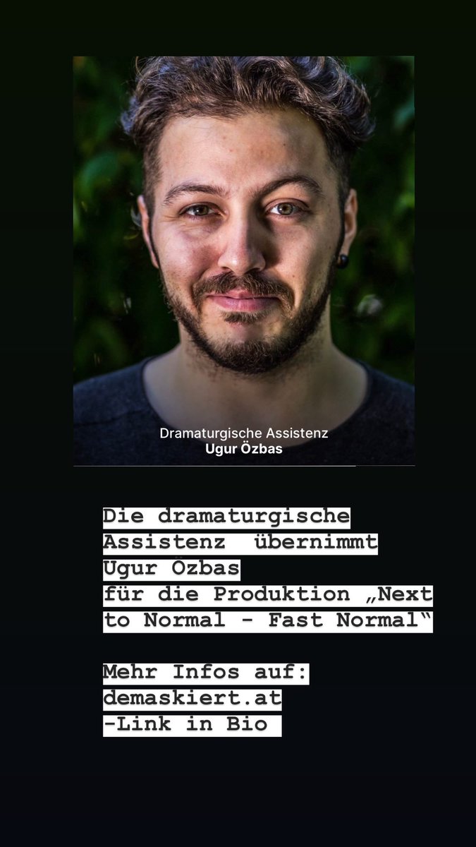 FWischenbart's tweet photo. Die dramaturgische Assistenz übernimmt Ugur Özbas
für die Produktion „Next to Normal - Fast Normal“
Mehr Infos auf : https://t.co/XkwDldx6EU
-Link in Bio
#nexttonormal #nexttonormalWien #fastnormal #musical #ausgezeichnetmit3tonyawards #pulitzerprize #broadwayworldawards https://t.co/KlON1LY3dL