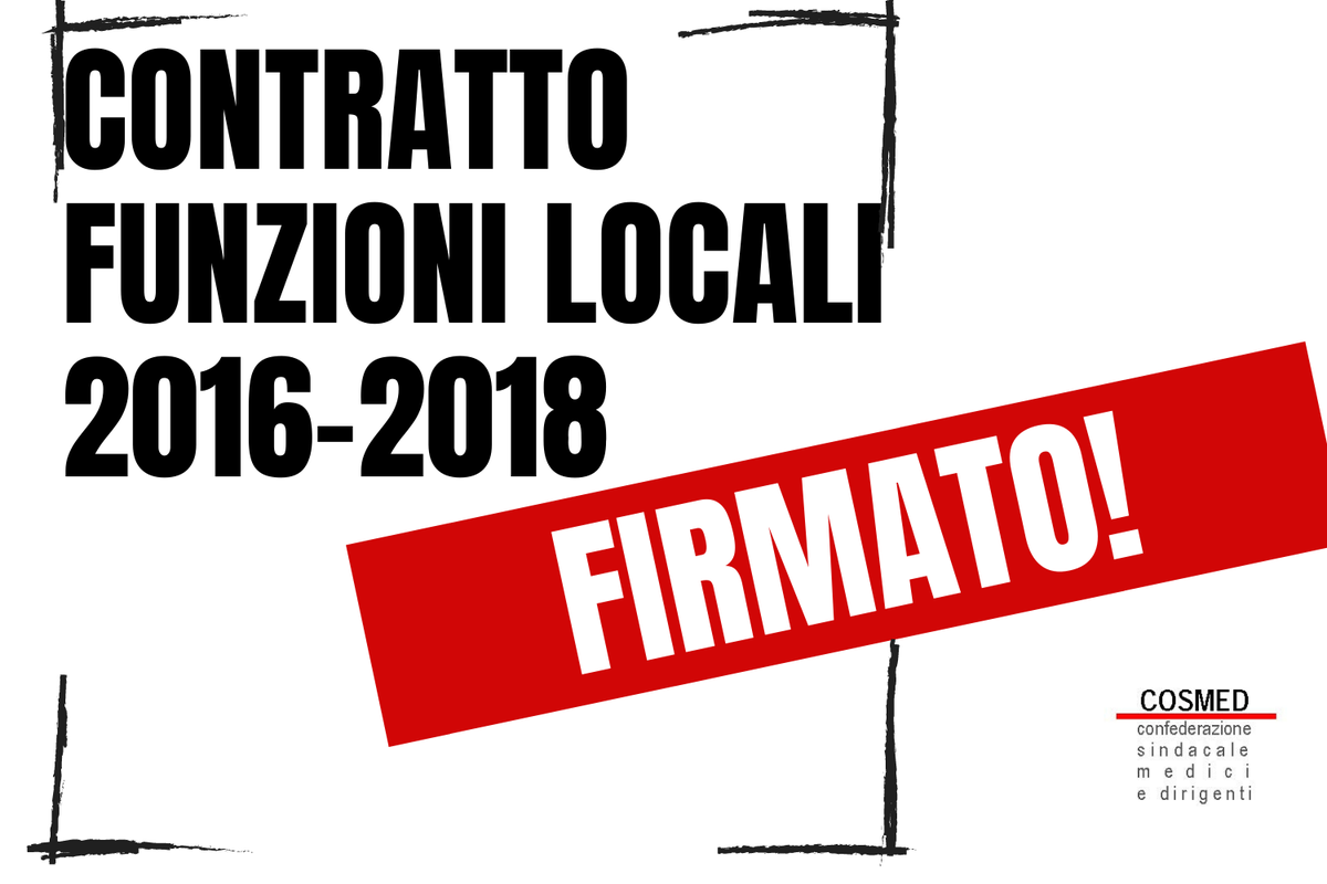 conf_cosmed's tweet photo. Funzioni Locali: firmato l'ultimo contratto del pubblico impiego 2016-2018. La nota @COSMED e il testo del Ccnl https://t.co/CzhO6tmUqy https://t.co/Etxm19mdk1