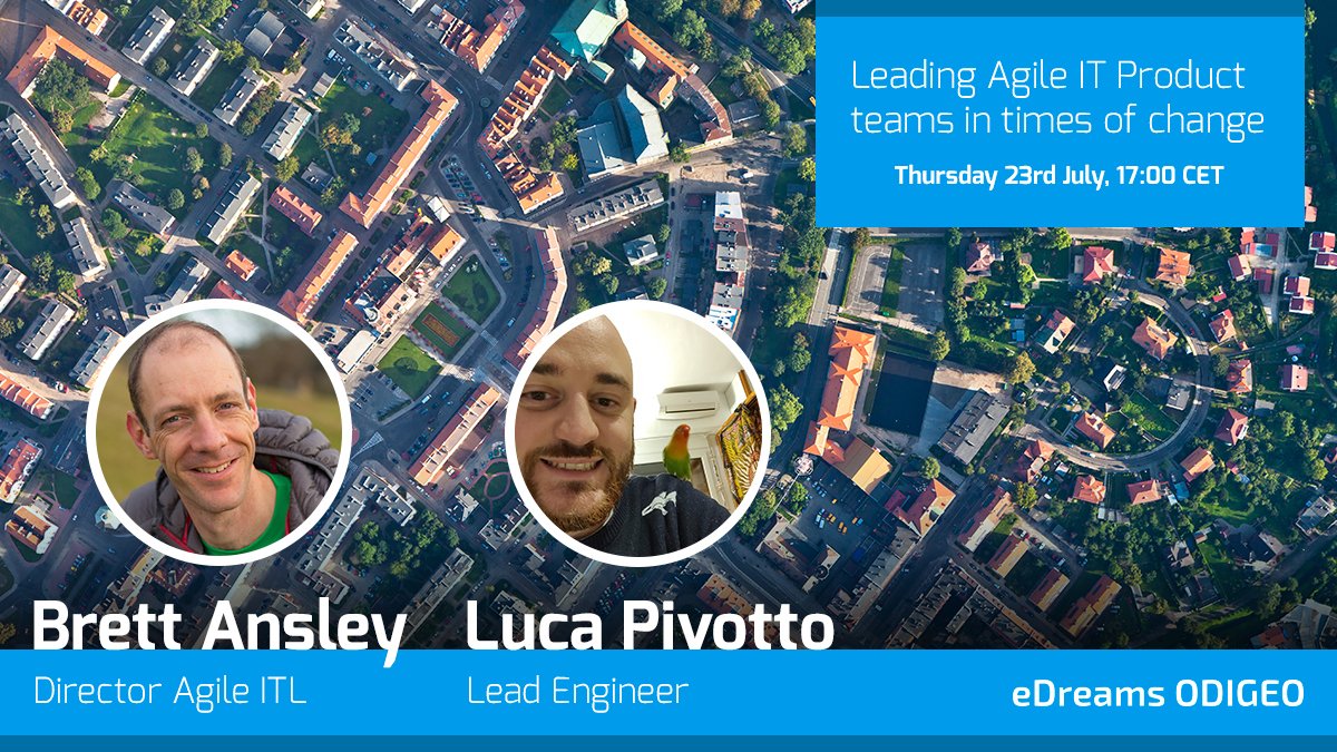 eDreams ODIGEO (@edreams_odigeo) on Twitter photo Join <a href="/pbansley/">Brett Ansley</a>, Agile Director, & Luca Pivotto, IT Engineering Lead, in next week’s live webinar about Leading IT Agile Teams in times of change. Register now: forms.gle/tvQdzAWTUmV13n…
#agile #agileteams #softwaredevelopment #mobiledevelopment Join <a href="/pbansley/">Brett Ansley</a>, Agile Director, & Luca Pivotto, IT Engineering Lead, in next week’s live webinar about Leading IT Agile Teams in times of change. Register now: forms.gle/tvQdzAWTUmV13n…
#agile #agileteams #softwaredevelopment #mobiledevelopment
