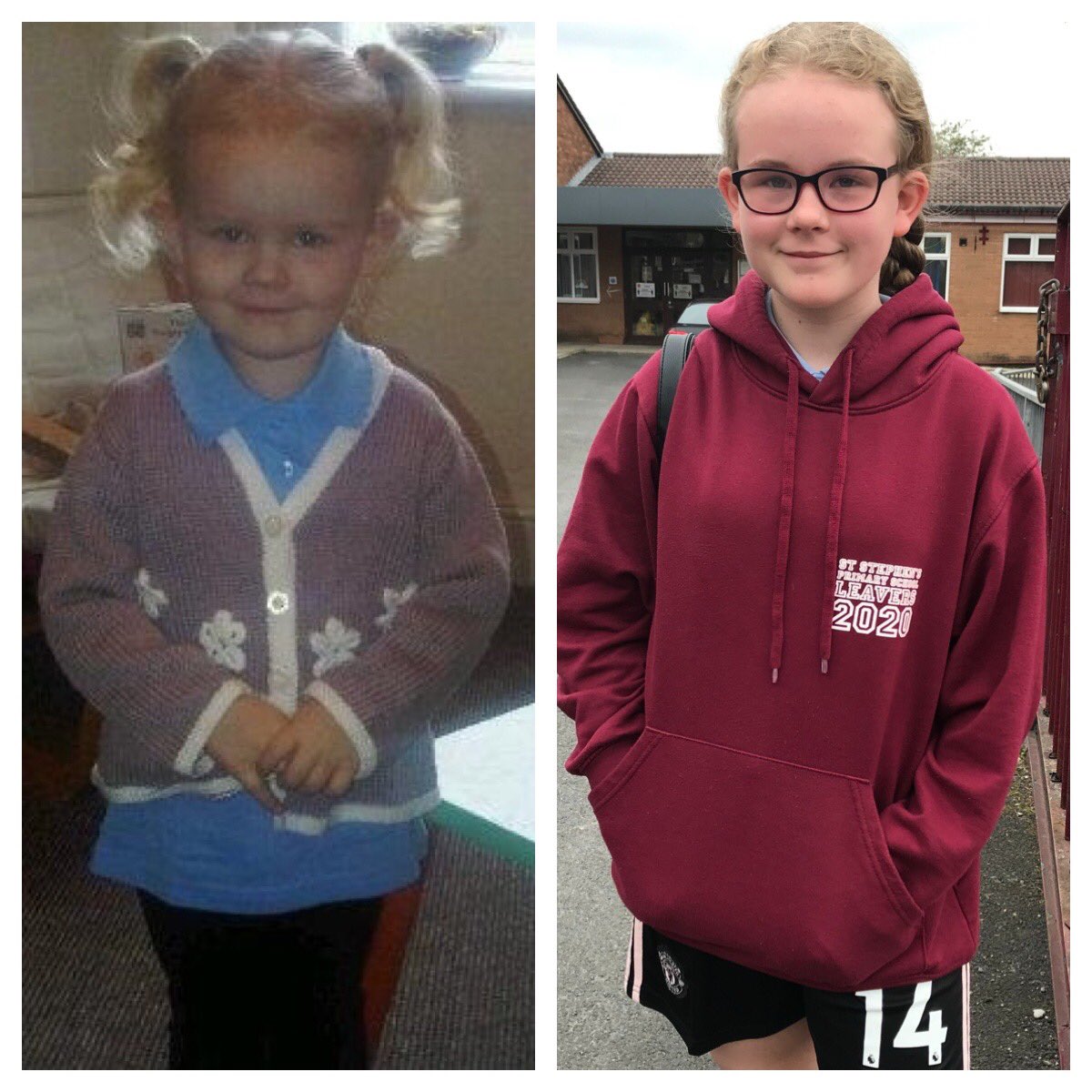 Z3U5's tweet photo. Last day of Primary School for Maya. Not leaving under the circumstances she had hoped for but sheโll continue to grow from it.
Iโm proud of the person sheโs become during her time at @StStephens_Bury & I have no doubt sheโll continue to make me proud.
#FirstDayVsLastDay https://t.co/ZCy6lhFKgh