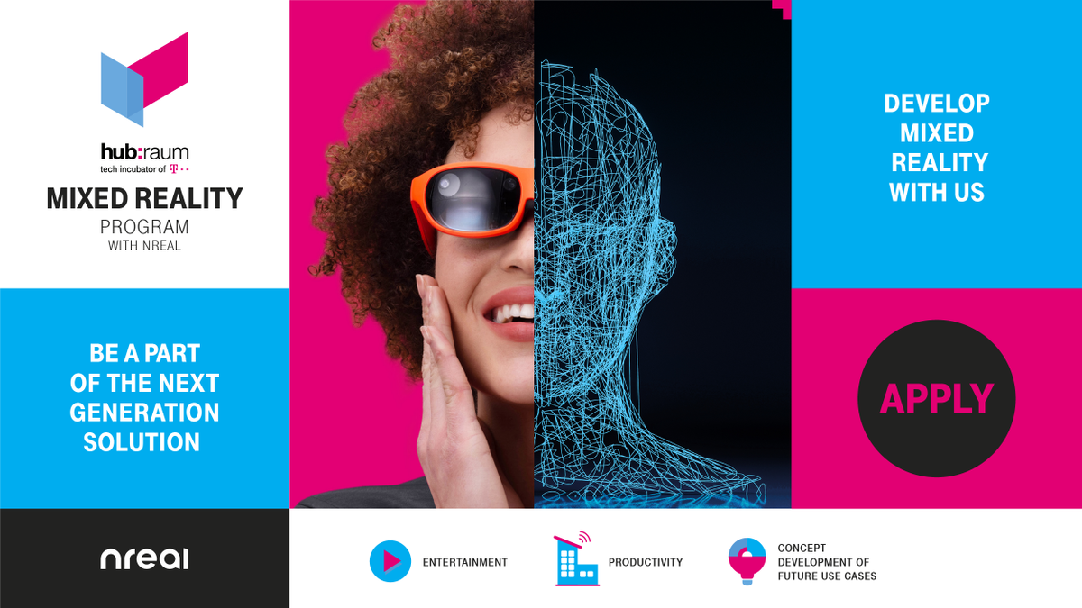 BeMyAppEMEA's tweet photo. More reasons to apply for the #MixedRealityProgramWithNreal ๐
๐Small-group interactive onboarding sessions
๐Support from Deutsche Telekom and Nreal experts
๐Early access to roadmap information
๐2 Nreal Light DevKits per team
Full program here: https://t.co/PkJ5Cf7rl9 ๐ https://t.co/OC5blNX6qp