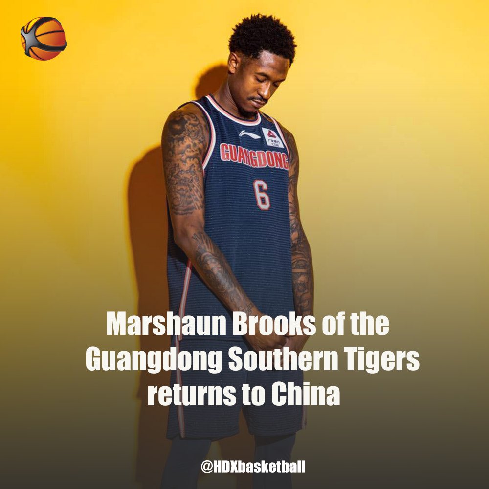 HDXBasketball's tweet photo. Marshaun Brooks of the Guangdong Southern Tigers returns to China. He received special permission because the Guangdong Province asked for permission of his return which was approved. He is on his way in a private jet. https://t.co/SWVQmn2SNa