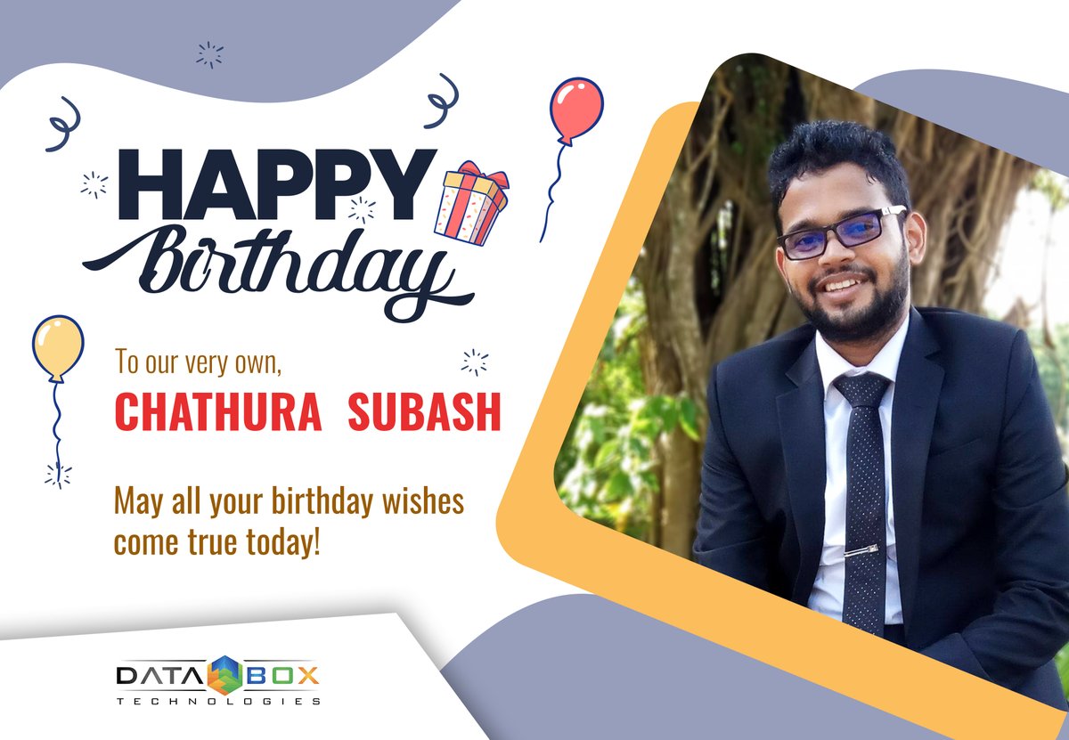databoxtechlk's tweet photo. Wishing happy dirty thirty to our colleague/co-founder @ChathuraSubhash

#databoxtech #celebrations https://t.co/WCT3UeeD5Q