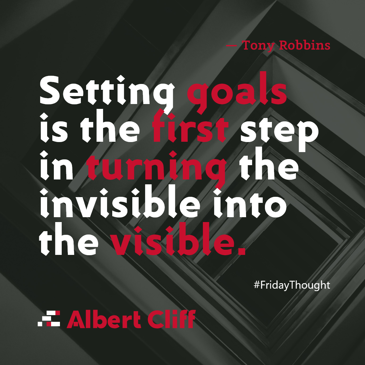 Albert_Cliff's tweet photo. "Setting goals is the first step in turning the invisible into the visible." – Tony Robbins https://t.co/NwZPiFEjgs