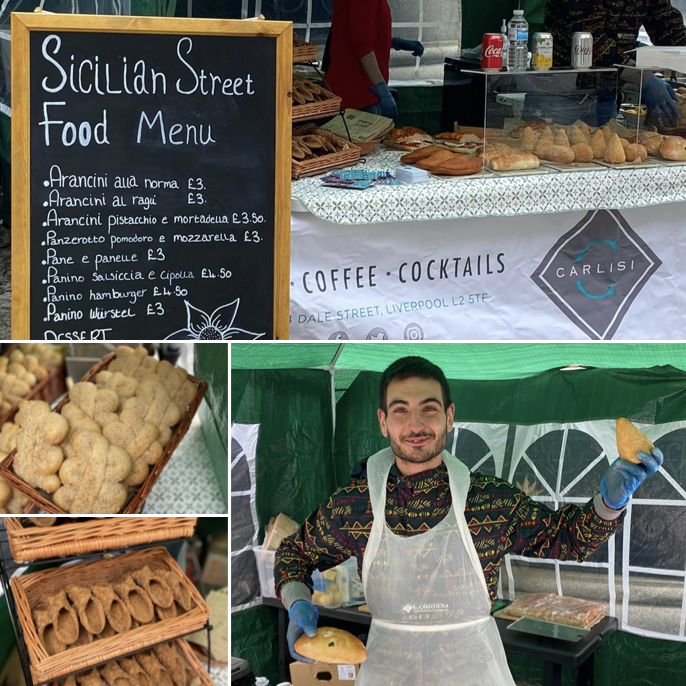 carlisibar's tweet photo. This weekend we’ll be hosting our Sicilian Street Food Stall at #ExchangeFlags as part of their #StreetFoodMarket 🇮🇹

📍 From 12pm-7pm today &amp; tomorrow!

#streetfood #liverpoolfood #liverpoolstreetfood #liverpoolweekend #restaurant #popuprestaraunt #popup #carlisi # https://t.co/vYgpk6YmUH