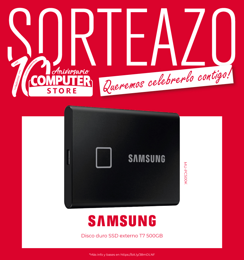 Computer Store 🛍️⌨️ (@icomputerstore) on Twitter photo 📢SORTEAZO
PREMIO👉🏾SSD EXTERNO T7 <a href="/SamsungEspana/">Samsung España</a> 😏
Participa
✔️🔃RT y síguenos!
✔️Comenta incluyendo #ComputerStore10 #SAMSUNGEnComputerStore
✔️Hasta las 22:00👉🏾19/07/2020
Bases bit.ly/38mDLNF 📌
#SORTEO #ComputerStore #informatica #tecnologia #tienda #storage 📢SORTEAZO
PREMIO👉🏾SSD EXTERNO T7 <a href="/SamsungEspana/">Samsung España</a> 😏
Participa
✔️🔃RT y síguenos!
✔️Comenta incluyendo #ComputerStore10 #SAMSUNGEnComputerStore
✔️Hasta las 22:00👉🏾19/07/2020
Bases bit.ly/38mDLNF 📌
#SORTEO #ComputerStore #informatica #tecnologia #tienda #storage