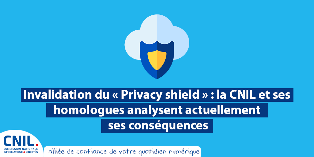 #VendrediLecture La <a href="/CourUEPresse/">Cour de justice UE</a> a rendu hier matin un arrêt majeur invalidant le régime de transferts de données entre l’Union européenne et les États-Unis dit « #PrivacyShield ». La CNIL et ses homologues, procèdent à l’analyse de cette décision 👉 cnil.fr/fr/invalidatio…