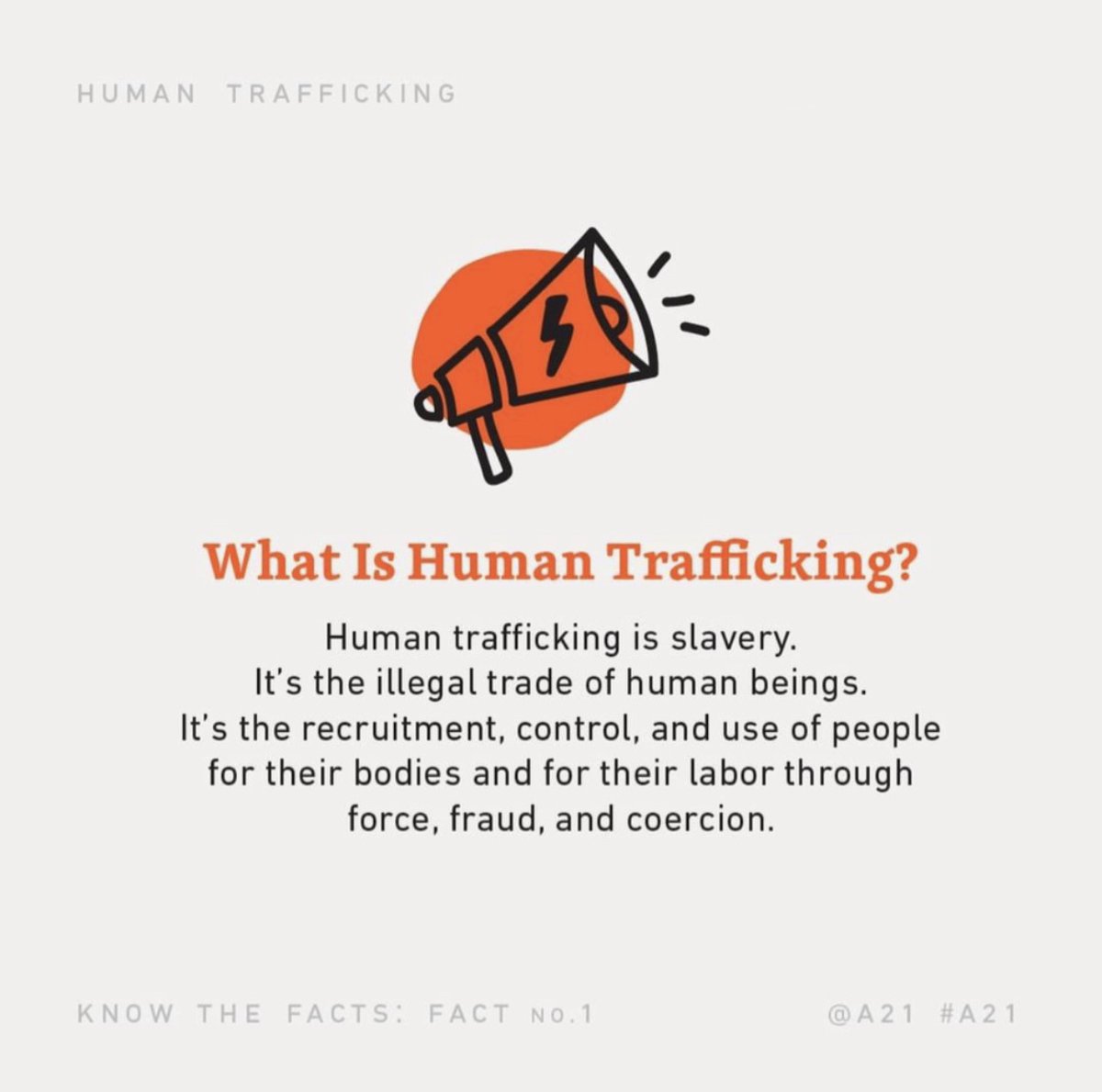 A21's tweet photo. Modern-day slavery exists. In fact, there are millions of men, women, and children that are enslaved all over the world right now. We know how to stop the cycle of human trafficking–and with your help, we will. Check out some ways you can get involved: https://t.co/WJlLKnMDXI https://t.co/Z2x4nFW1nk