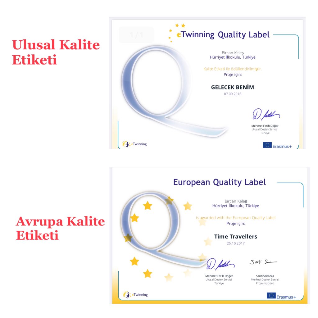 ❗️ÖNEMLİ DUYURU❗️

Hizmet puanı alabilmeniz için yürüttüğünüz bir projenin sonunda #eTwinning Ulusal veya Avrupa Kalite Etiketi almış olmanız gerekir❗️

eTwinning Kurs sertifikaları veya bir projenin kurulduğunda verilen sertifikalar hizmet puanı için geçerli değildir❗️