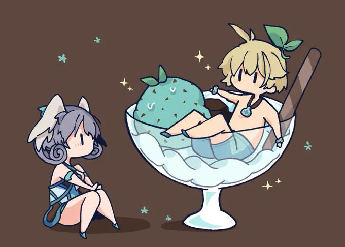 [捏造カラー]
チョコミントカラーのシュルクくんとメリアちゃんをらくがきしていた 