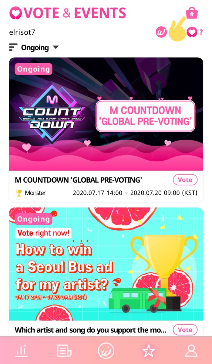 for voting, you need the m countdown ticket, which is free. however, DO NOT get that ticket now. only one is available per account for every pre-voting period and they later expire, but elris haven't started promoting yet so you don't need it