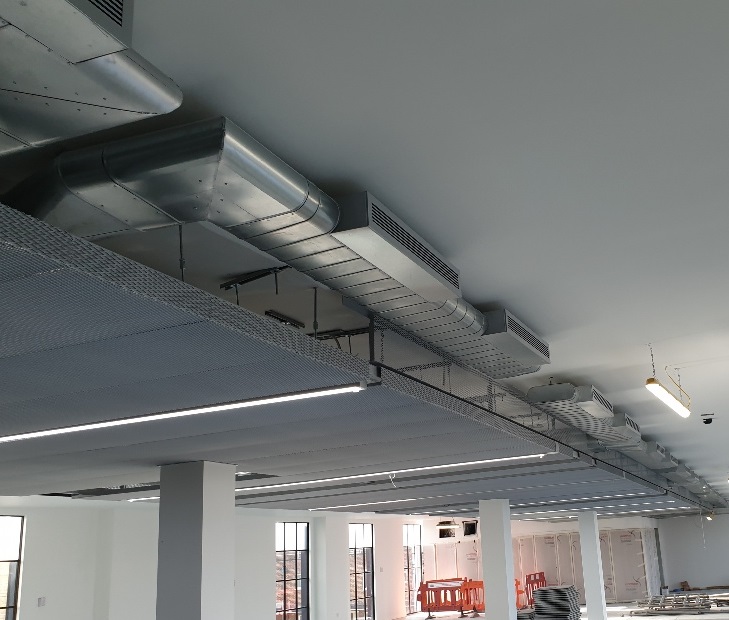 Hotchkiss have successfully completed a high quality installation of exposed flat oval ductwork in one of our  London projects. #ventilation #ductwork #flatoval