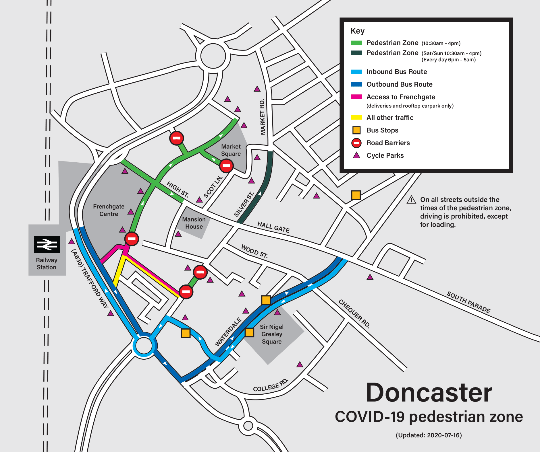 Map Of Doncaster Town Centre Doncaster Council On Twitter: "📢Doncaster Town Centre Update📢 From This  Weekend (Saturday 18 July) We're Making Some Changes To The Pedestrian Zone  To Support Businesses And Trade In Doncaster Town Centre. As