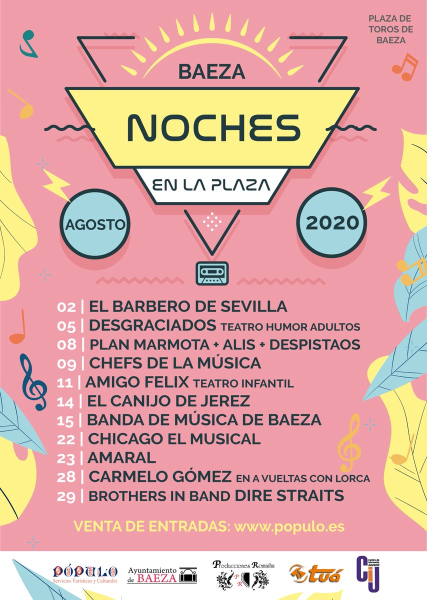 ‘Noches en la Plaza’ el gran evento cultural de #Baeza para el mes de agosto baeza.net/noches-en-la-p…. <a href="/POPULOBAEZA/">Pópulo Baeza</a>