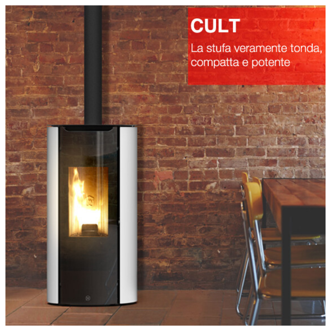 CULT. La stufa tonda, dalle linee graziose senza griglie tradizionali a vista.
#jollymecspa🔥
#stufaapellet
#pellet
#aria