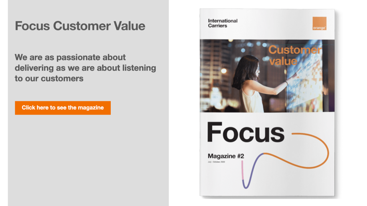 OrangeWholesale's tweet photo. With #CustomerValue at the heart of our business, we are always working to go beyond our customers' expectations. In our latest #MagazineFocus, find out how we can enhance your #connectivity & #DigitalExperience day to day 👇 https://t.co/QS3amDYRAa https://t.co/v3ydyhNKks