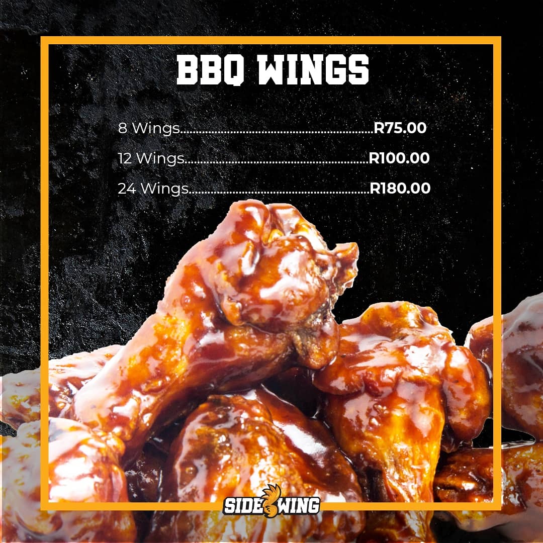 SideWing17's tweet photo. We open at 12:00-19:00. Please see this weeks NEW MENU. Please order using the template as a guide when hungry (no pre orders) as incorrect orders could result in wastage . https://t.co/wb3pOkL4NN