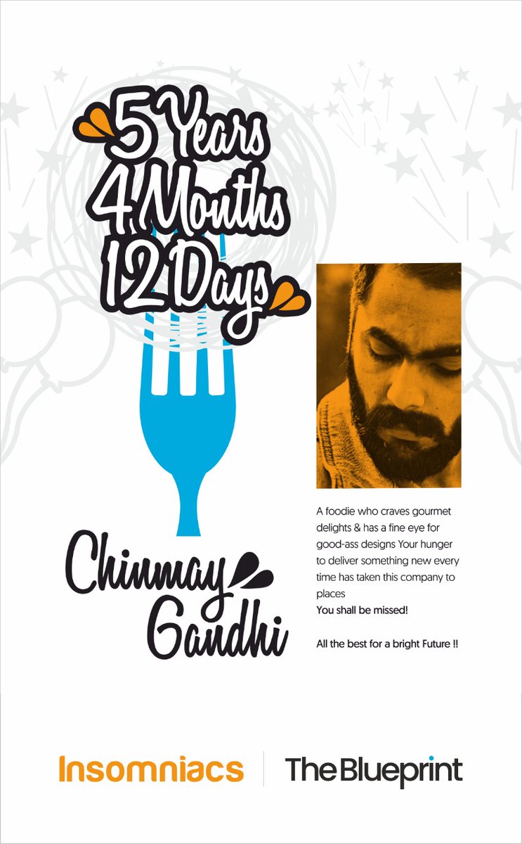 govindrai80's tweet photo. Here's an official one @chinmaygandhi7 . Been pleasure knowing you and having you along by our side throughout the journey. Thanks for being a rock solid support to @beinsomniacs @BluePrint_Asia wishing you superluck for your journey ahead. Keep pushing the bar| Keep inspiring . https://t.co/utohWTWsSg
