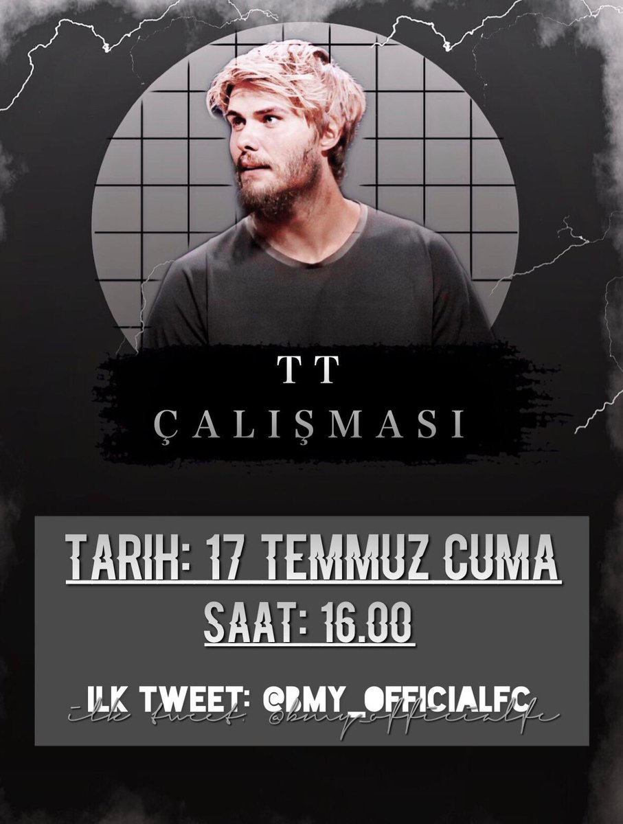 BMY_officialfc's tweet photo. 💣TT ÇALIŞMASI💣

🗓17 Temmuz Cuma (Bugün)
🕓16.00
📍İlk Tweet : @BMY_officialfc 

Tüm sevenlerinin desteklerini bekliyoruz. 

#survivor2020 #bmyfc #BarışMuratYağcı https://t.co/13P7BISFE4