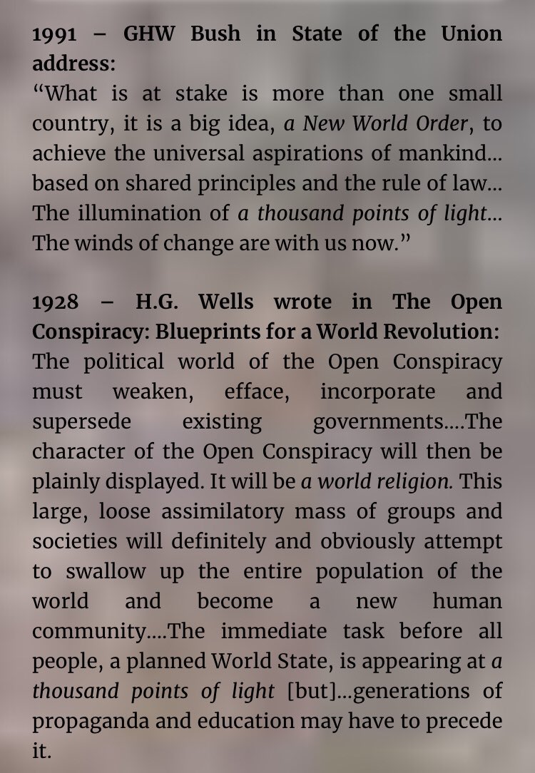 10) A blog that kept blinking out had a few summaries of Bush Sr. quotes with more alleged occult meanings, so I screencapped: