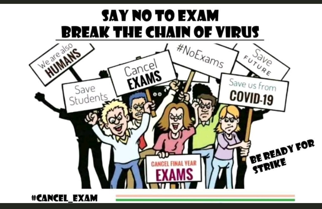 itz_OmCar's tweet photo. One sheet of paper won't decide our future but one page report kill us
#breakthechain 
#cancelfinalyearexams 
#postponekcet2020 
#NoExamUGC 
#UGCGuidelines https://t.co/v0oK9zDAfL