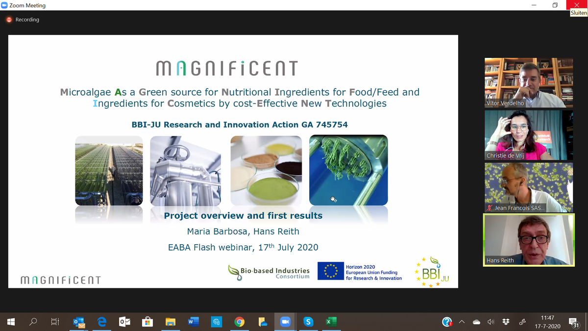 EABA_Algae's tweet photo. Fruitful morning! Reference Project Session brings also @MagnificentAlg1 presented by Hans Reith @WUR at
@EABA_Algae Flash #Webinar: EU Programmes and Opportunities in the #algae #biomass sector. @Buildingonevent @Phytobloom #Nannochloropsis #Phaeodactylum #Isochrysis #microalgae https://t.co/2V9Vt4wWZF