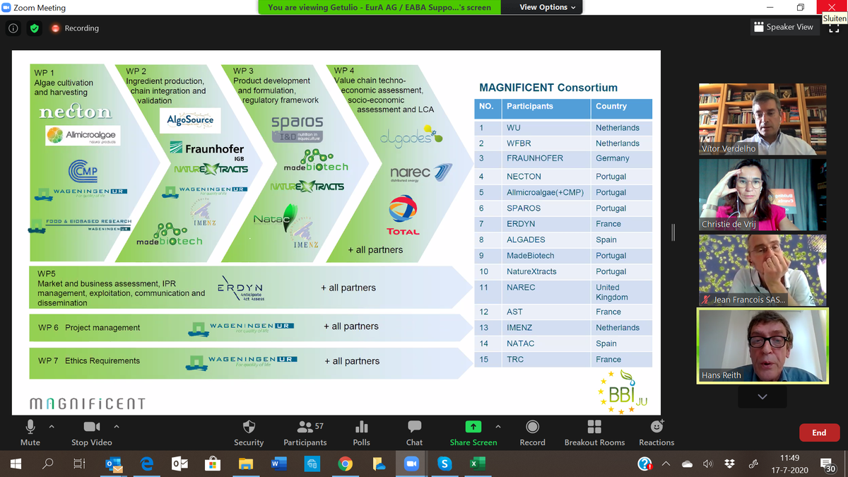 EABA_Algae's tweet photo. Fruitful morning! Reference Project Session brings also @MagnificentAlg1 presented by Hans Reith @WUR at
@EABA_Algae Flash #Webinar: EU Programmes and Opportunities in the #algae #biomass sector. @Buildingonevent @Phytobloom #Nannochloropsis #Phaeodactylum #Isochrysis #microalgae https://t.co/2V9Vt4wWZF