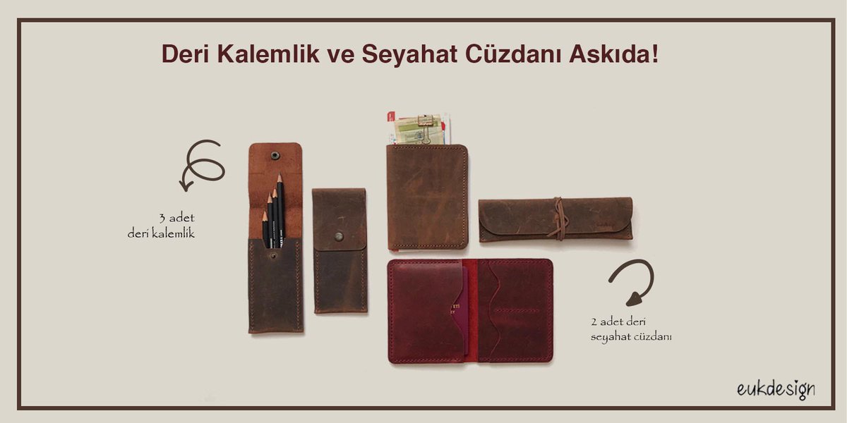 Askıda “Deri Kalemlik ve Seyahat Cüzdanı” var! Eukdesign desteğiyle 5 üniversiteliye hediye! Not: 3 kişiye deri kalemlik ve 2 kişiye deri seyahat cüzdanı verilecektir. İstediğin ürünü mention olarak belirtebilirsin. Detaylar: bit.ly/3fCoU4x