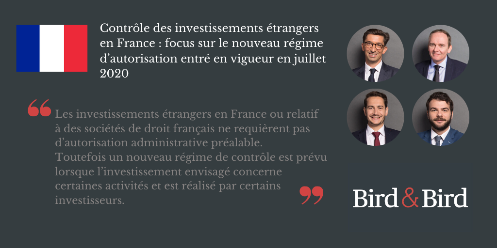 twobirdsFR's tweet photo. Contrôle des investissements étrangers en France : le nouveau régime d’autorisation est entré en vigueur le 1er juillet 2020. Les explications de @borismartor, Gildas Louvel, Pierre Lagresle et Raphaël Weiss https://t.co/YpdJ6H5jPA https://t.co/Tm8VKI3u3q