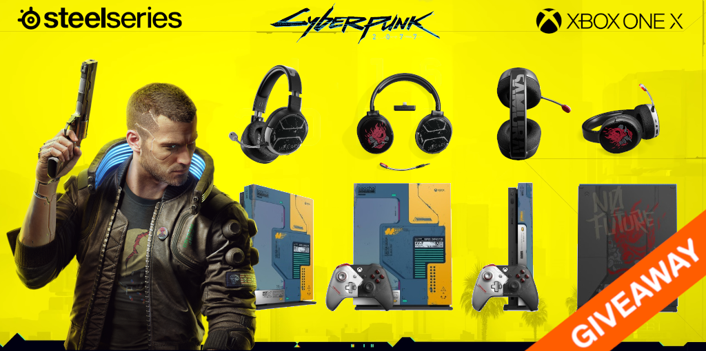 Heute mal etwas ganz besonderes für euch:

Gewinnt ein #CyberpunkGame Bundle mit @SteelSeriesDE , bestehend aus der Xbox One X Cyberpunk 2077 Limited Edition und dem Arctis 1 Wireless Headset, ebenfalls im Cyberpunk Look.

Hier geht's zum Giveaway: gheed.com/giveaways/stee…