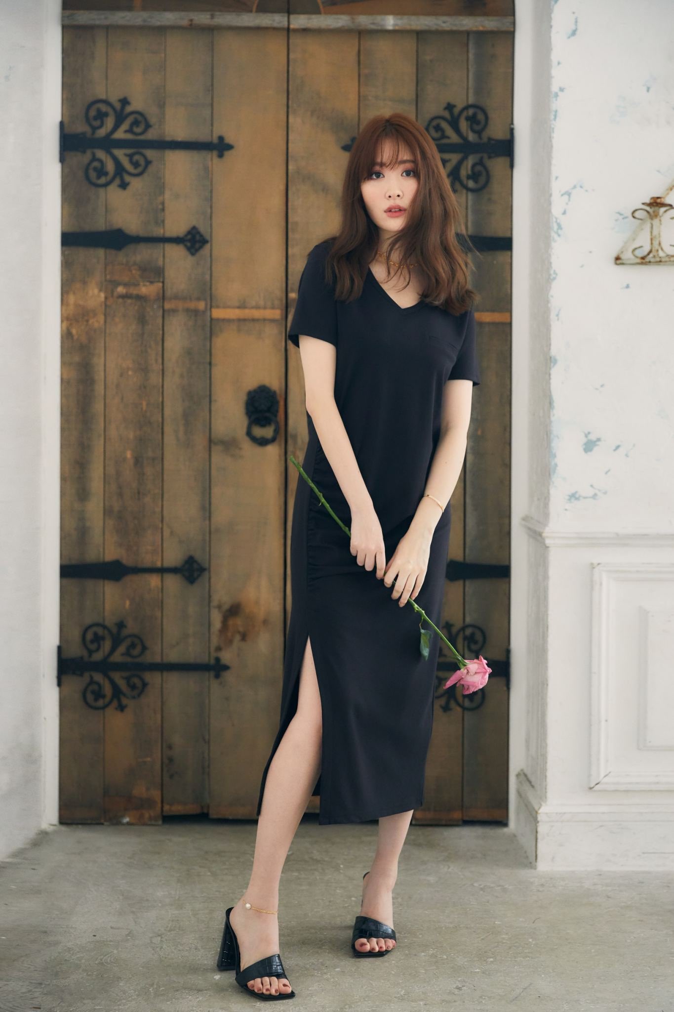 896袖丈Her lip to Relaxed T-Shirt Long Dress - ロングワンピース