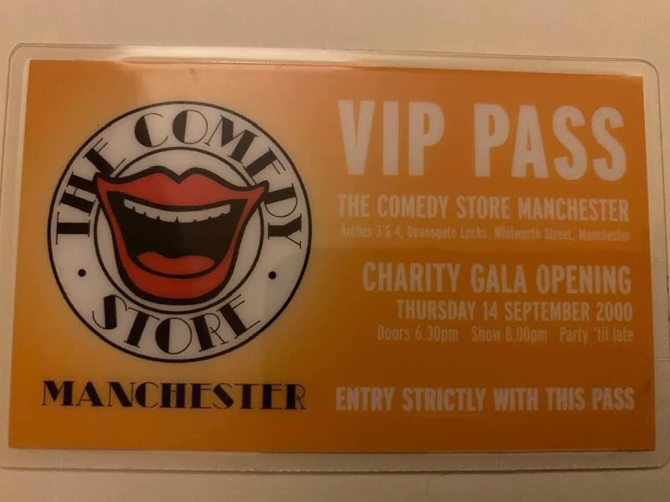 ComedyStoreMCR's tweet image. We are 20 this year. This was @davejohnscomic VIP pass which he has  managed to keep hold of. Hoarding we think that’s called 😅