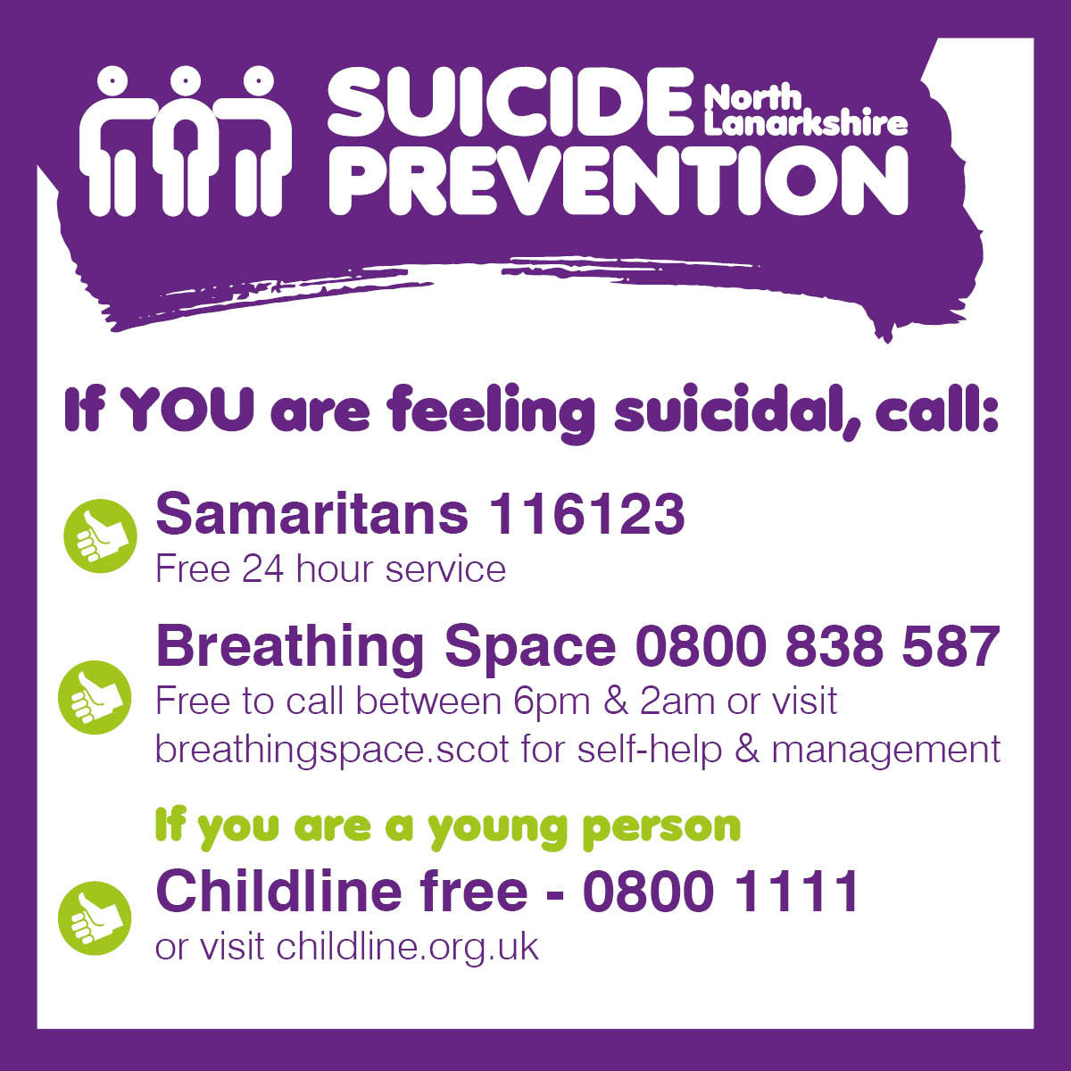It's okay not to be okay. If you're struggling, there are some things you can do to help yourself cope. 

Please retweet these numbers.