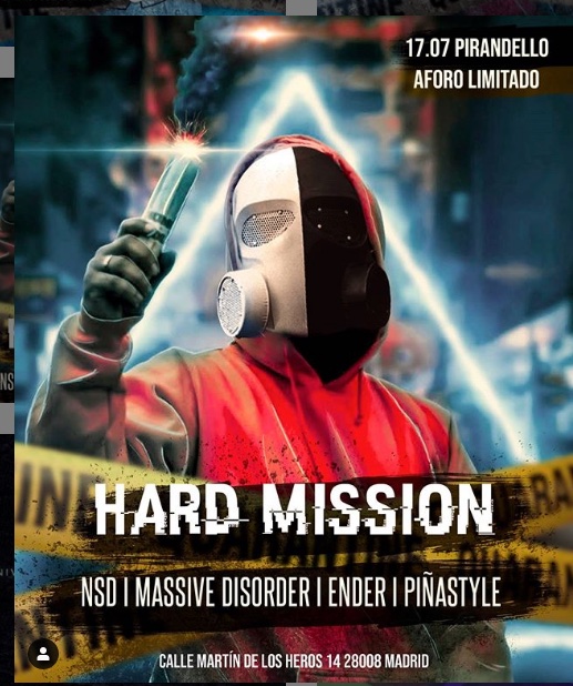 FRI, 17 JUL 2020 | 23:59 - 06:00
Hard Mission: NSD
#salapirandello <a href="/SALA_PIRANDELLO/">SALA PIRANDELLO</a> salapirandello.com/venta-de-entra…