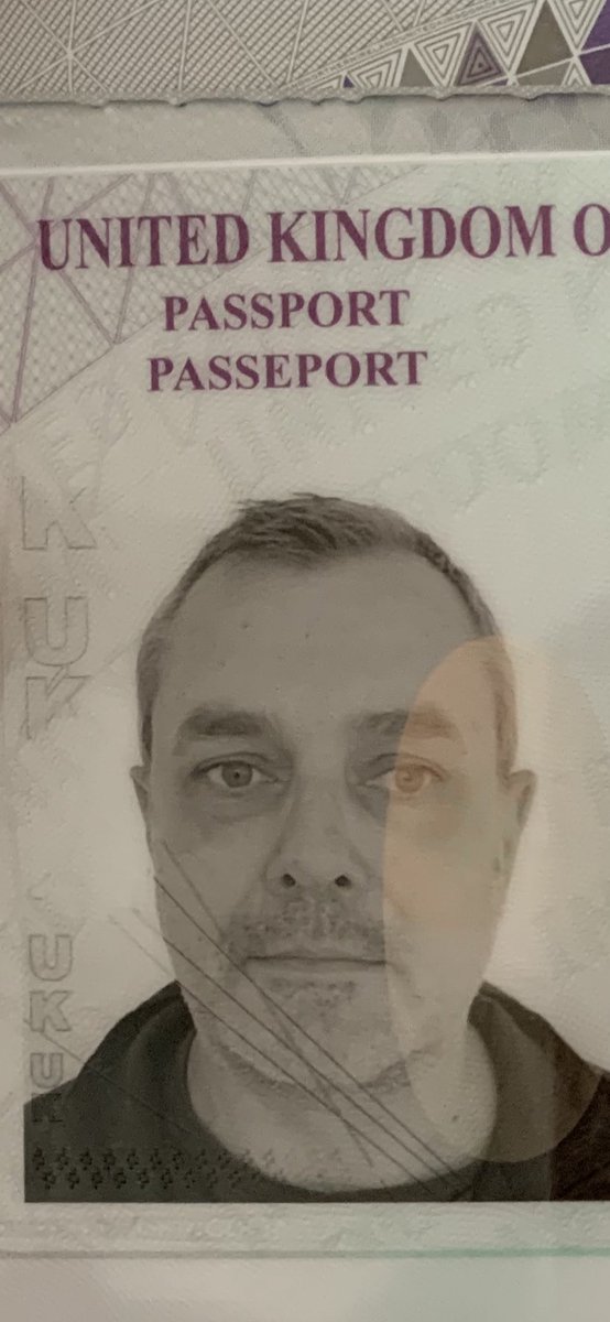 JC__72's tweet image. Hidden talent/warning alert. The UK passport office allow you to renew with a home taken digital photo. It transpires I can simultaneously look at the camera and my wife. I have no idea why we didn’t retake it, but now I’m stuck with this for 10 years. 🥴