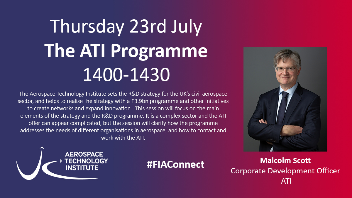 UKAeroInstitute's tweet photo. Want to find out more about how we support the UK's civil aerospace sector? Join @malsctt next Thursday for a #FIAConnect session on the #ATIProgramme.

Watch live on our website: https://t.co/mjbGK7XLwG

#innovation #technology #aerospace https://t.co/j1N0j1GTg4